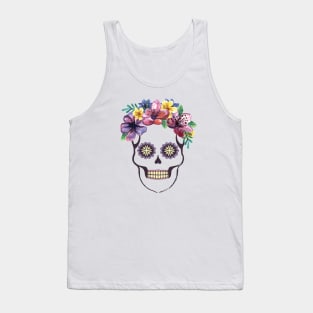 Santa Muerte with flowers Tank Top